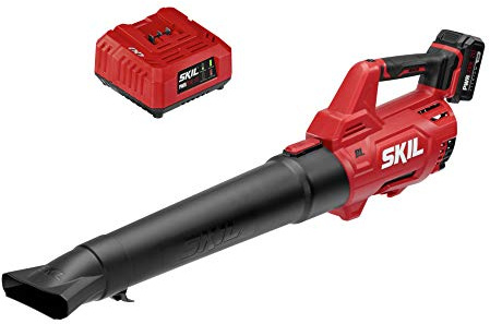 SKIL PWR CORE 20 BL4714B-10 Souffleur de feuilles portatif à vitesse variable 20 V 400 CFM avec batterie 4,0 Ah et chargeur