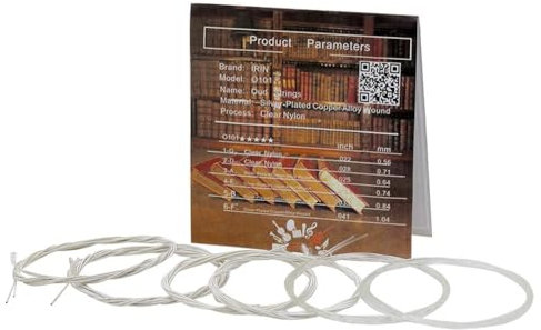 Oud Saiten, 0.56-1.04mm Nylon Saiten versilberte Gitarrensaiten Kupferlegierung Oud klassische Gitarre Saiten Set Ersatzzubehör