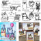 2 Stück Gummi Stempel mit niedlicher Katze Weihnachtsmotiv, transparent Prägen BastelnKartenherstellung Stempeln Geschenkkarte Papieralbum Silikonstempel