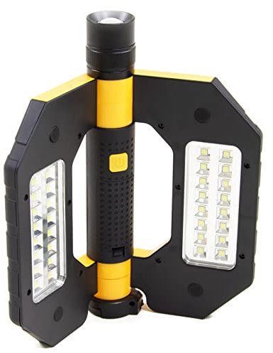 Wolf 32 LED Torch 250Lm Super Bright Flashlight 3 Lighting Modes Powerful Lightweight Flash Light Magnetic Battery Powered for Power Cuts Emergency Camping Hiking Dog Walking Job Site Vehicle Work