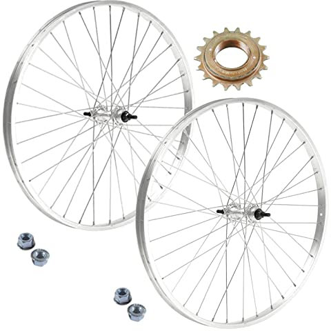 Par de ruedas/llanta delantera + trasera bicicleta 1 V 26 x 1 3/8 + piñón 18T para bicicleta de ciudad época holandesa