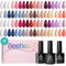 Beetles UV Nagellack Set, 39 Stück Lingering Kollektion Gel Polish 36 Farben Rosa Rot Lila Mädchenhaft Elegant Funkelnd Glitzernd mit 3 Stück Basis-Matt-Decklack Set