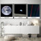 GOZKA The Pale Blue Dot Earthrise Painting Blue Marble Photos Earth Poster Space Print Inspiring Space Wall Art Living Room - 20x28in(50x70cm) X3 Rahmenlos