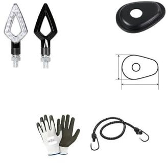 farbrothersonline KOMPATIBLE CON YAMAHA YZF R125 2008 AL 2023 LED-BLINKER + BLINKERPLATTE-ADAPTER FÜR NEKED-MOTORRÄDER MIT VERKLEIDUNG, YAMAHA 90247+90062 SCHWARZ, UNIVERSAL-GEPRÄGT