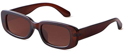 Brille Mit Seitenschutz Rechteckige Sonnenbrille für Damen 90er Vintage Fashion Brille Schwarz Rahmen Brille Rund Transparent
