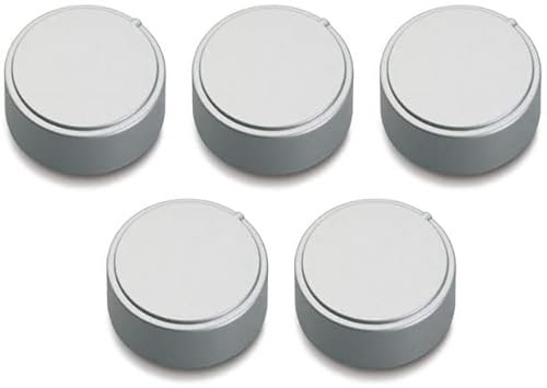 Ariston Hotpoint Indesit - Kit 5 manopole in plastica colore argento silver nichel C00111686 - C00111696 per cucina piano cottura - M0236/KIT