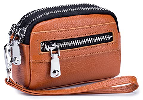 Aslana Geldbörse aus echtem Leder, #5 Cognac, Kleine Geldbörse