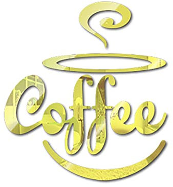 Tapiz de pared para colgar en la pared, calcomanías acrílicas para taza de café, restaurante, decoración de taza de café, calcomanías de pared