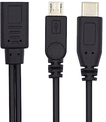 xiwai Câble de charge répartiteur USB-C femelle vers micro USB mâle et USB-C de type C USB 3.1