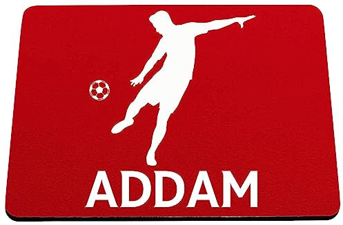 Hippowarehouse Personalised football printed mouse mat pad accessory black rubber base 240mm x 190mm x 60mm