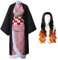 Zhongkaihua Kamado Nezuko Kostüm - Anime Kimono Anzug Roben Set mit Perücken Halloween Karneval Party für Kostüm Erwachsene