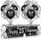 Silver 25th Anniversary Banner and Balloons for Wedding Party Decorations
