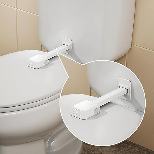 EUDEMON 1 Pack Baby Safety Toilet Lock,Child Proof Toilet Seat Lock for Toddlers and Kid Easy to Install, no Tools Need or Drill(White)