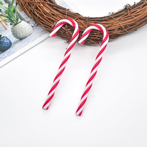 Baiinjiene 32 Stück Zuckerstangen Weihnachten Deko 15 cm Ohne Loch | Rot-weißer Weihnachtsbaumschmuck aus Acryl zum Arrangieren auf Tisch, Kranz, Girlande und im Adventsgesteck.