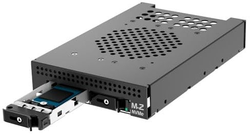 Kingwin Nvme M.2 SSD PCIe 3.0/4.0 Oculink Mobile Rack Enclosure Compatible with 3.5” Drive Bay for High-Speed Data Access Storage Expansion.