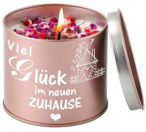 PRSTENLY Einzugsgeschenke Wohnung, 9OZ Kerze aus Metall – Einweihungsgeschenk Haus, Viel Glück Geschenk zum Einzug Richtfest Umzug Auszug Haussegen für Neues Zuhause Auswanderer, Home Sweet Home
