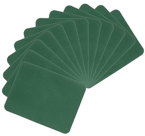 QUARKZMAN 12uds Termoadhesivos Parches para Ropa Reparación 4.9 x 3.7 Tela Parche Reparación Decoración para Ropa Pantalones Bolso, Oscuro Verde