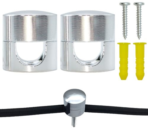 Vordpe 2 pasadores de techo para lámparas y suspensiones, columpio de monos de dos piezas con tornillos y tacos, soporte para cables de montaje en superficie para lámparas DIY y suspensiones (plata)