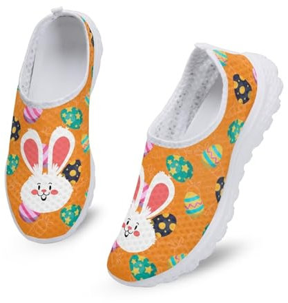 Binienty Erwachsene Slip-On-Sneaker Clipper Schuhe für Damen und Herren, lässig, bequem, Walking, Laufschuhe, Bunny Eggs 1, 40 EU