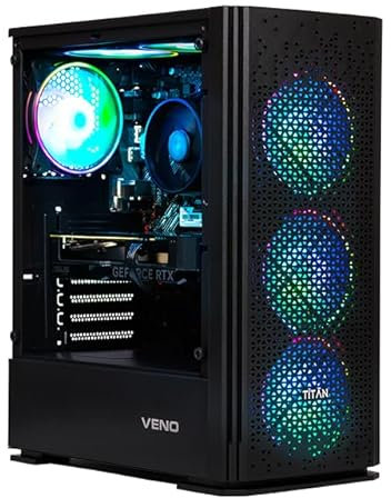 Veno Scorp Gaming PC - AMD Ryzen 5 4500, Nvidia RTX 3050 6GB, 16GB RAM,512GB NVMe SSD, 550W 80+ BRZ PSU, Wi-Fi, Windows 11,Titan 6 RGB.
