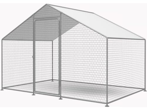 Hühnergehege 6 m² mit Maschendrahtzaun 2 x 3 x 2 m aus verzinktem Stahl