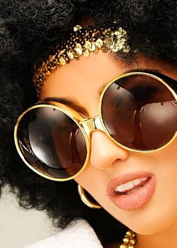 Womens 70s Gold Sequin Disco Headband