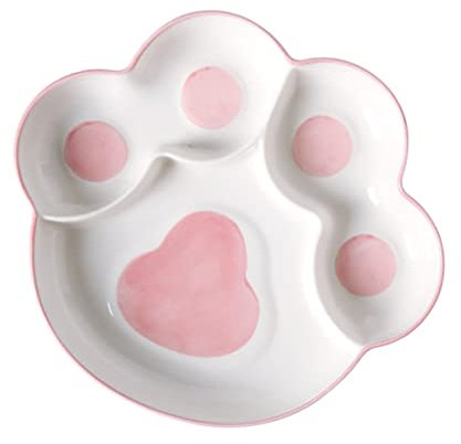 Cabilock Plato Para Servir Placas De Sección Platos De Comida Divididos Bandejas Infantiles Para Comer Apartado Bandeja De Comida Dividida Cerámica Plato De Merienda Rosa Dibujos Animados