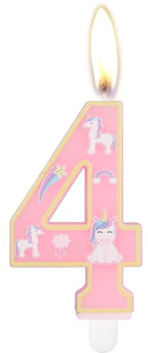 Happy Birthday Einhorn Geburtstagskerzen, Geburtstagstorte Party Dekorationen, niedliche rosa Einhorn Geburtstagskerzen Nummer 5 für Thema Geburtstagsfeier