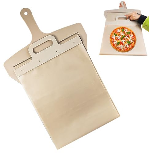 XMSZQU Pala Scorrevole per Pizza Anti-aderente con Maniglia Corta, Plastica Barella per Pizza