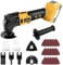 YEARTOP Strumento oscillante per De-waltt20V Li-ion, 23 pezzi kit di strumenti multifunzione oscillanti, 6 velocità variabile e angolo di oscillazione di 4°, batterie non incluse