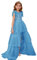 GRACE KARIN Girls Glitter Sequin Dress Flutter Sleeve Princess Dresses+Mesh Tiered Skirt Party Outfits Blue 11-12 Years