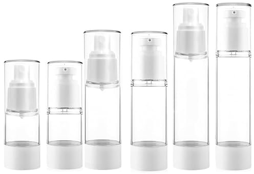 6 Stück Pumpspender, Creme Spender, Tragbare Airless-Pumpspender, Reiseset für Kosmetikartikel, Lotion, Gel, Parfüm Toilettenartikel