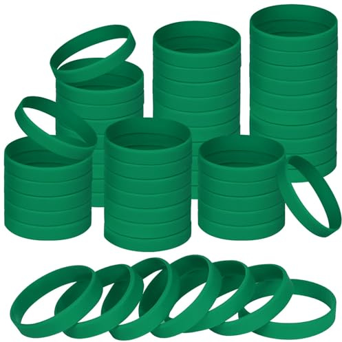 NAHRMY 120 Pezzi Braccialetti Elastici in Silicone per Adolescente Adulti, Braccialetto Polsini In Gomma Silicone per Sportive Scuola Commerciali Fornitura per Uomo Donna