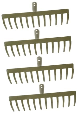 HOMSFOU 4stücke Gartenrechen Aus Robustem Metall Zahn Gartenrechen Für Effektives Entfernen Von Blättern Und Abfällen Im Garten Für Hobbygärtner Und Profis Effizientes Gartenwerkzeug