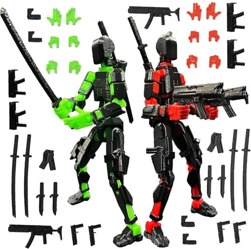 PEKOIU T13 Action Figure Set (Assembly Completed) Age 3+, 3D Printed Multi-Jointed, Multi-Articular Lucky Mobile Robot,Desktop Decorations for Game Lovers Toys