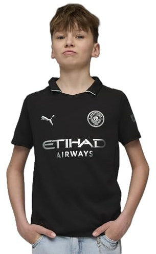PUMA Manchester City FC Maillot extérieur pour Enfants 25/26, Noir (Black), 164