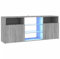 Willood TV-Schrank mit LED-Leuchten Esszimmerschrank mit Glastrennwand TV-Unterschrank Grau Sonoma 120x30x50 cm