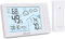 Konsen Wetterstation Funk mit Außensensor DCF Funkuhr, Digital Thermometer/Hygrometer für Innen und Außen, Hinterbeleuchtung, Wettervorhersage, Weiß