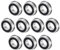 M METERXITY 10-Pack FR8-2RS Flanged Ball Bearing, 1/2 x 1-1/8 x 5/16 Double Rubber Shielded Chrome Steel (GCr15) Flange Rip Bearings for Wheelbarrow/Printer/Fax Machines/Power Tools