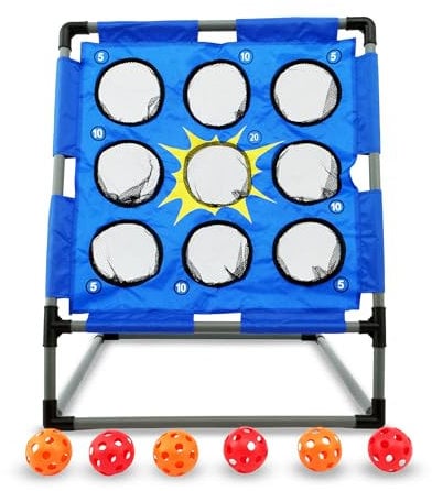 Wurfball-Spiel Set Bolimo, Wurfspiel von FASports, inkl. 6 Bälle, Ballspiel für Outdoor, Wurfspiel Indoor, Spiel Garten, Park, Camping (Upgrade Version dunkelblau)