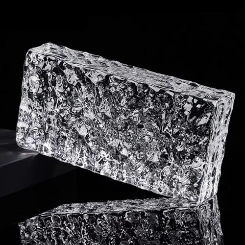Brique de verre 7,8 * 3,9 * 1,9 pouces, brique de verre solide transparente, cloison décorative, utilisée pour la séparation de pièce, la décoration de bâtiment, le bar, l'hôtel(B,10pcs)