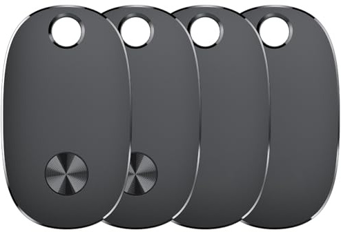 Air Tracker Tags-4 Pack, Bluetooth Tracker Works with Apple Find My APP (iOS Only), Keys Finder and Item Locator for Luggage, Backpack, Suitcases, Replaceable Battery, IP67 Waterproof Tag