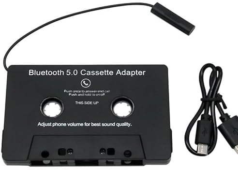 LIWEARE Kassetten Adapter für Autoradio, Auto empfänger Bluetooth 5.0 Audio Kassette zu AUX Smartphone KFZ-Kassettenadapter, mit Mikrofon/Fernbedienungstaste, für Auto, Telefon