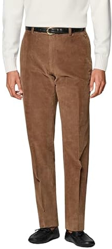 Men’s Corduroy Trousers – Classic Cotton Cord Flat Front Pants with Pockets – Smart Casual & Formal Office Wear – Waist 30–50, Short/Regular/Long Inside Leg Lengths