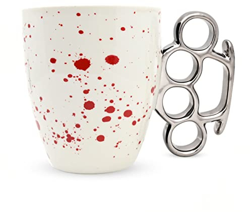 Tasse 0,5l GROSS mit Schlagring ein Guss aus PORZELLAN weiß Pott Kaffebecher