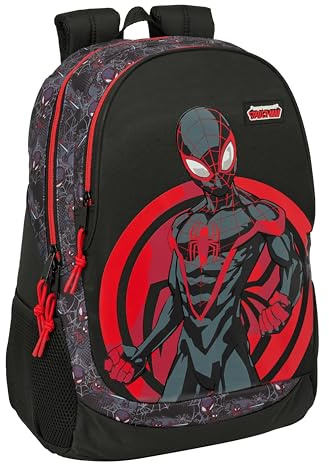 safta MILES MORALES Schulrucksack für Kinder, ideal für Kinder verschiedener Altersgruppen, bequem und vielseitig, Qualität und Widerstandsfähigkeit, 32 x 16 x 44 cm