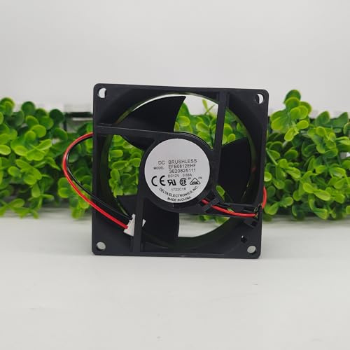 Bürstenloser DC-Ventilator, 8 cm, EFB0812EHF, DC12 V, 0,68 A, 2-Draht-Dual-Kugel-Server-Kühler