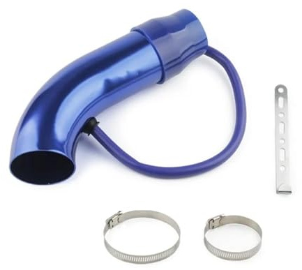 Universelles Aluminium 3'' 75mm Kaltluftansaugsystem Für Autos Turbo-Ansaugrohr Silber Schwarz Rot Lufteinlässe Rohr(Blue)