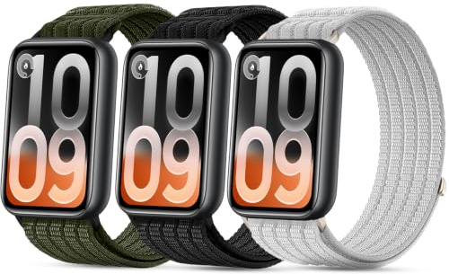 CreoArte 3 pezzi Nylon Cinturino Compatibile con Xiaomi Smart Band 10 Pro/9 Pro/8 Pro,Sportivo Morbido e Traspirante Regolabile Per Xiaomi Redmi Watch 6/5/4 Uomo Donna