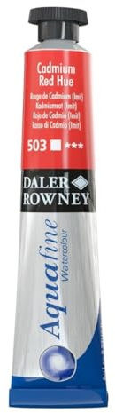 Daler-Rowney Aquafine Watercolour Paint, Aluminium Tube, 0.27oz - 8 ml, Cadmium Red Hue
